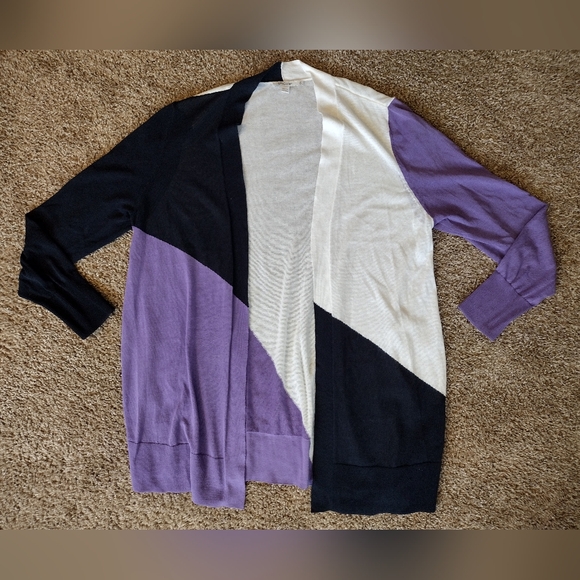 Chicos Ella Colorblock Open Front Long Sleeve Cardigan NWOT - Picture 2 of 12